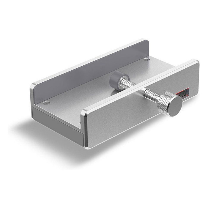 ALLNET ALL-USB3-HUB-4-CLIP Hub USB 3.0 de 4 Puertos con Clip y Cable USB de 1m, Color Plata
