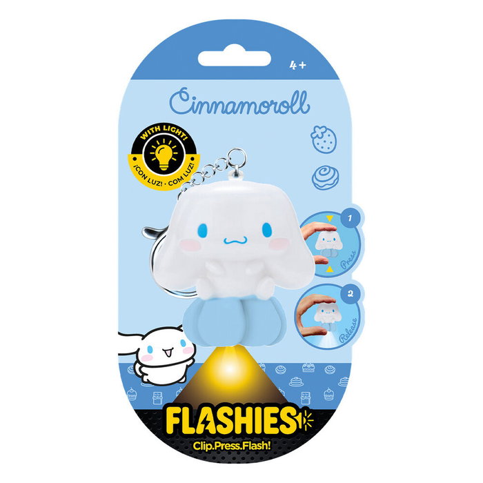 KIDS LICENSING Llavero figura 3D con luz Cinnamoroll Hello Kitty Flashies KIDS LICENSING Llavero figura 3D con luz Cinnamoroll Hello Kitty Flashies