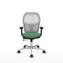 PIQUERAS Y CRESPO Silla de oficina Jorquera con mecanismo Sincro/Traslack Verde esmeralda y Blanco
