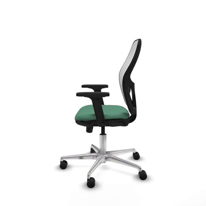 PIQUERAS Y CRESPO Silla de oficina Jorquera con mecanismo Sincro/Traslack Verde esmeralda y Blanco