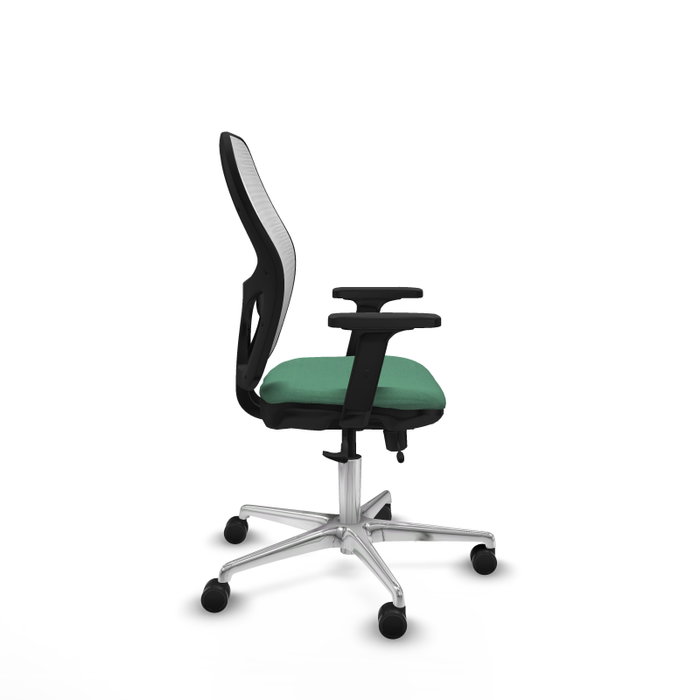 PIQUERAS Y CRESPO Silla de oficina Jorquera con mecanismo Sincro/Traslack Verde esmeralda y Blanco