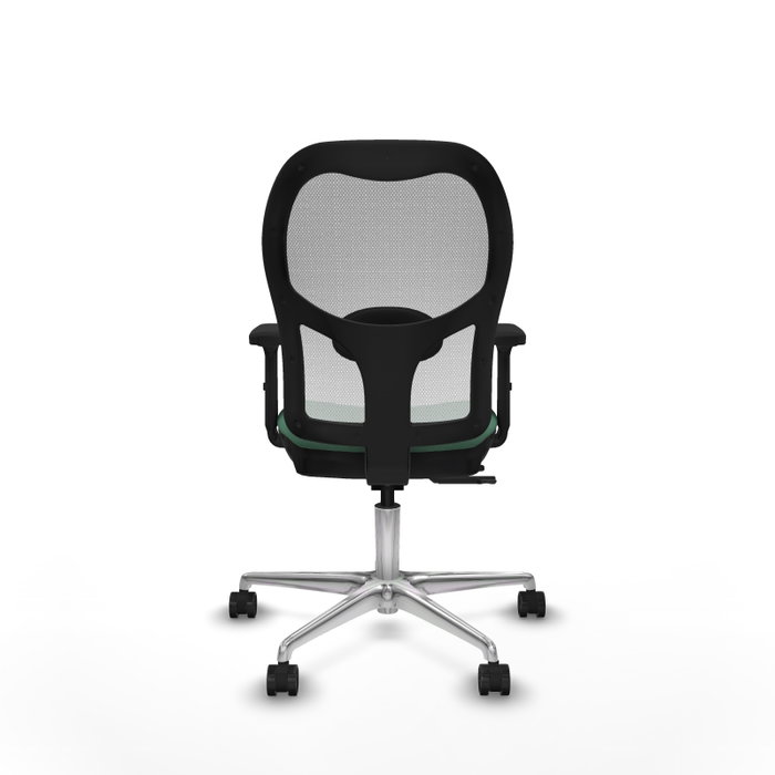 PIQUERAS Y CRESPO Silla de oficina Jorquera con mecanismo Sincro/Traslack Verde esmeralda y Blanco