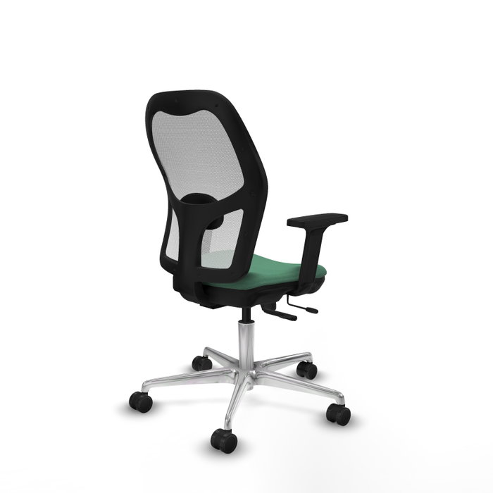 PIQUERAS Y CRESPO Silla de oficina Jorquera con mecanismo Sincro/Traslack Verde esmeralda y Blanco