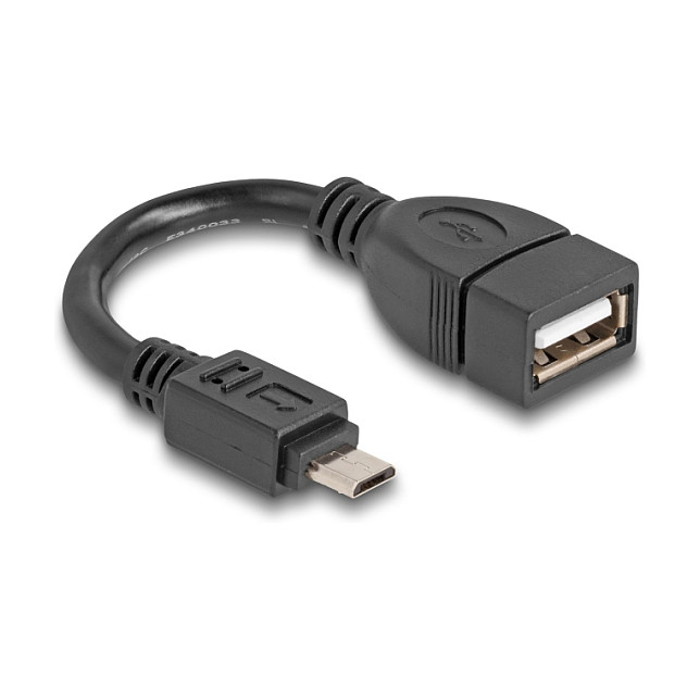 DeLOCK Cable USB 2.0 OTG Micro-B Macho a USB-A Hembra 11cm Cable Adaptador - Negro