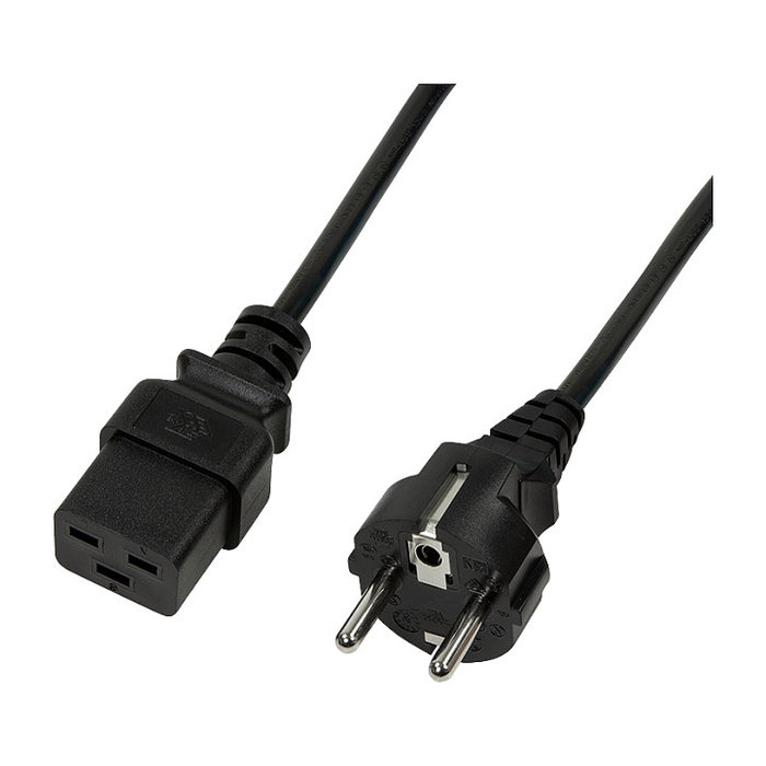 LOGILINK Cable de alimentación CEE 7/7 a IEC C19, 1m, negro LOGILINK Cable de alimentación CEE 7/7 a IEC C19, 1m, negro