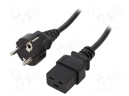 LOGILINK Cable de alimentación CEE 7/7 a IEC C19, 1m, negro