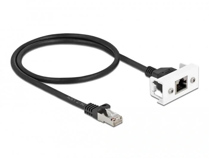 DeLOCK Cable de extensión de red Easy 45 Cat.6A S/FTP RJ45 macho a hembra 50 cm