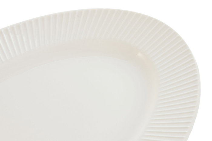 DKD Home Decor Bandeja Blanco Porcelana 23 x 2.5 x 36 cm (2 Unidades)