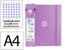 Antartik Carpeta con recambio A4 color lavanda con 4 anillas de 35 mm