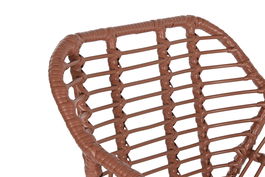 DKD Home Decor Silla Terraza Y Jardin Terracota Blanco 62 x 81 x 57 cm (2 Unidades) Ratan Sintetico Hierro Galvanizado