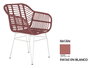 DKD Home Decor Silla Terraza Y Jardin Terracota Blanco 62 x 81 x 57 cm (2 Unidades) Ratan Sintetico Hierro Galvanizado
