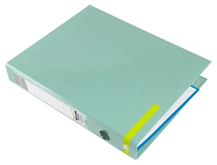 Liderpapel Carpeta de 2 Anillas 25 mm A4 Forrado Color System con Ollao y Tarjetero Menta