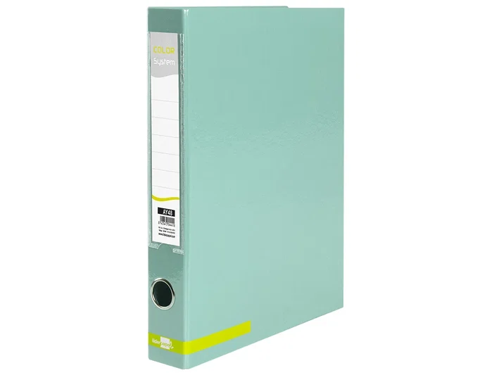 Liderpapel Carpeta de 2 Anillas 25 mm A4 Forrado Color System con Ollao y Tarjetero Menta