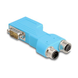 DeLOCK Divisor de bus CAN D-Sub 9 a M12 5 pines A-codificado Azul