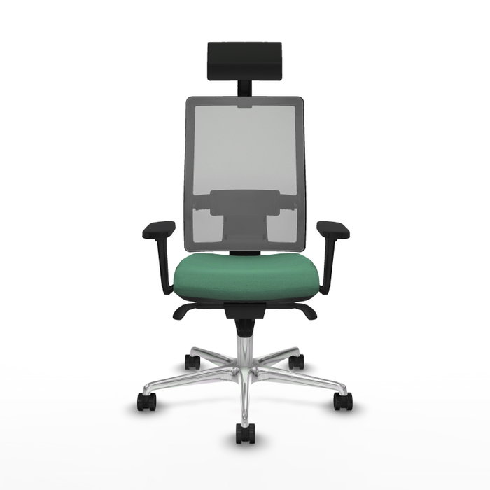 PIQUERAS Y CRESPO Silla de oficina Horna con mecanismo Sincro, Verde esmeralda y Gris