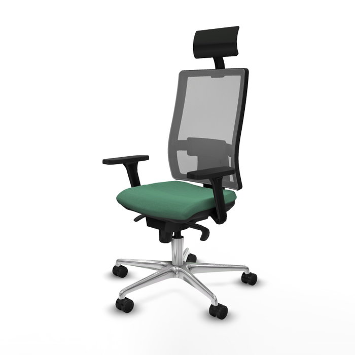 PIQUERAS Y CRESPO Silla de oficina Horna con mecanismo Sincro, Verde esmeralda y Gris