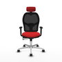 PIQUERAS Y CRESPO Silla de oficina Jorquera con mecanismo Sincro/Traslack, Rojo y Negro