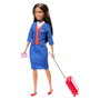 Barbie Tú Puedes Ser Azafata Muñeca con Blusa Azul, Falda, Maleta y Accesorios Hyt60 Mattel