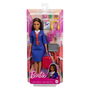 Barbie Tú Puedes Ser Azafata Muñeca con Blusa Azul, Falda, Maleta y Accesorios Hyt60 Mattel