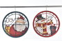 DKD Home Decor Decoración Colgante de Madera 33,5x1,2x33,5 Surtido de 2