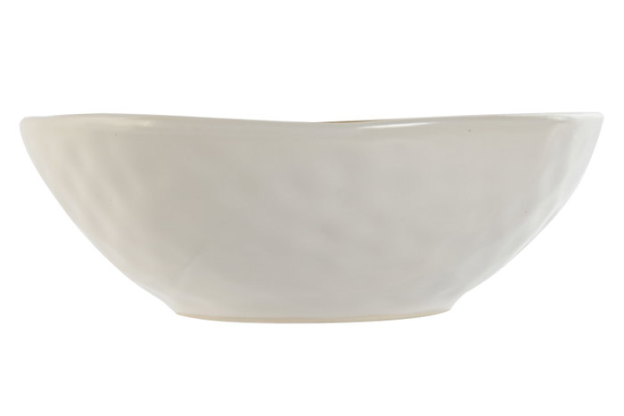 DKD Home Decor Bol de Gres Esmaltado Botánico Amarillo