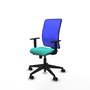 PIQUERAS Y CRESPO Silla de oficina Motilla Sincro/Traslack Turquesa y Azul