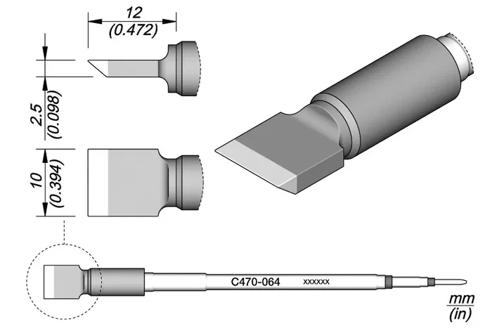 JBC TOOLS Punta de soldadura especial tipo espátula 2,5x10mm Heavy Duty