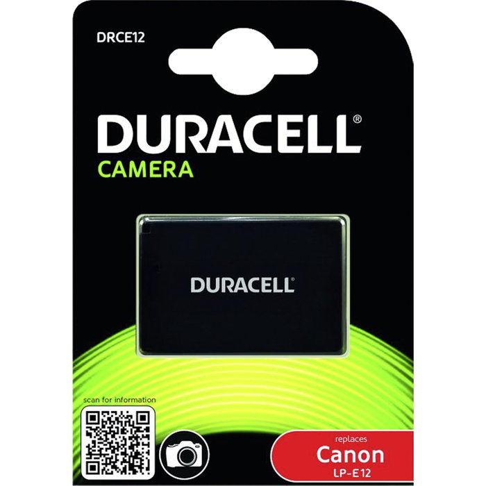 Duracell Batería de iones de litio 750 mAh para Canon LP-E12 Duracell Batería de iones de litio 750 mAh para Canon LP-E12