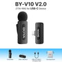 Boya BY-V10 V2.0 Micrófono Inalámbrico 1TX + 1RX USB-C