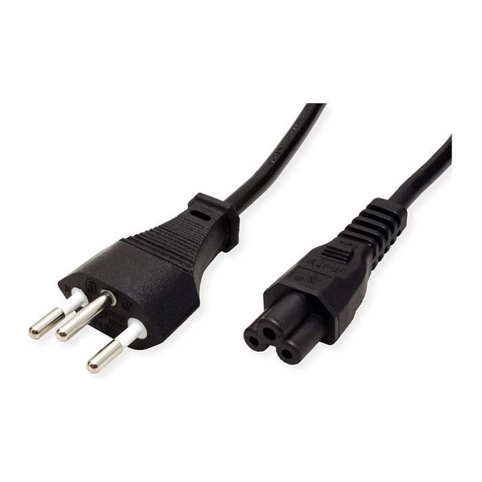 ROLINE Cable de alimentación T12 a C5 3 polos, 1,8 m, Negro