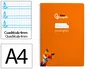 Liderpapel Cuaderno espiral Pautaguía A4 80 hojas cuadro 4mm naranja