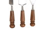 DKD Home Decor Set de 3 Cuchillos para Queso de Acacia e Inox