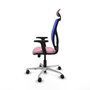 PIQUERAS Y CRESPO Silla de oficina Motilla con mecanismo Sincro/Traslack, Rosa y Azul