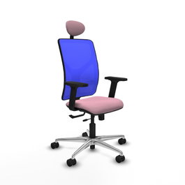 PIQUERAS Y CRESPO Silla de oficina Motilla con mecanismo Sincro/Traslack, Rosa y Azul