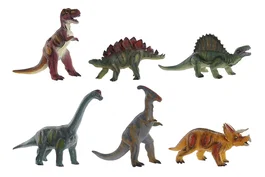DKD Home Decor Set de 6 Dinosaurios Blandos Multicolor