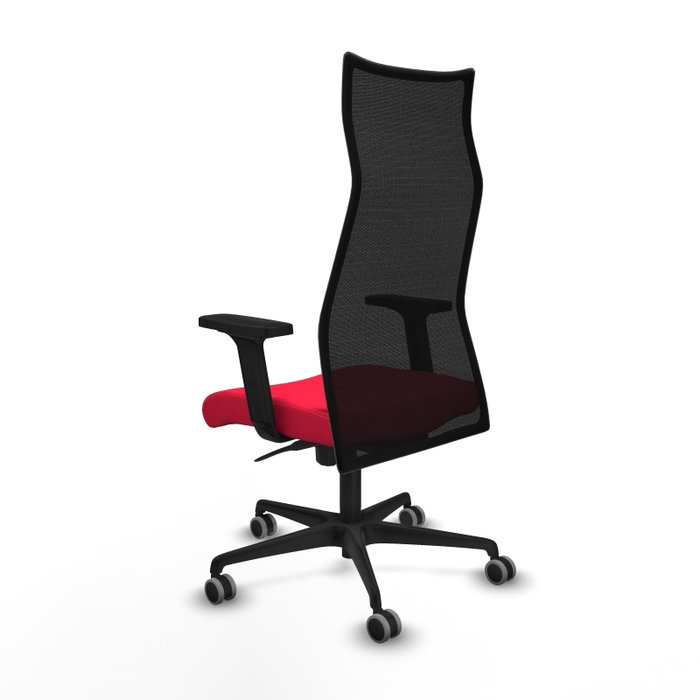 PIQUERAS Y CRESPO Sillón Albacete Rojo y Negro con Mecanismo Sincro y Brazos 2D PIQUERAS Y CRESPO Sillón Albacete Rojo y Negro con Mecanismo Sincro y Brazos 2D