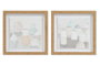 DKD Home Decor Cuadro de Cristal PS 30x30 cm con Diseño de Jarrones Surtido de 2