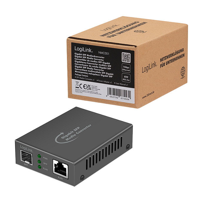 LogiLink Conversor de medios 1 Gigabit RJ45 a SFP LogiLink Conversor de medios 1 Gigabit RJ45 a SFP