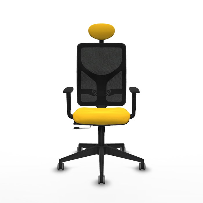 PIQUERAS Y CRESPO Silla de oficina Motilla con mecanismo Sincro/Traslack, Amarillo y Negro