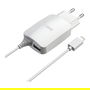 2GO 797166 Cargador de Pared 12W con Puerto Lightning y 1x USB, Cable de 1,4 m, Color Blanco