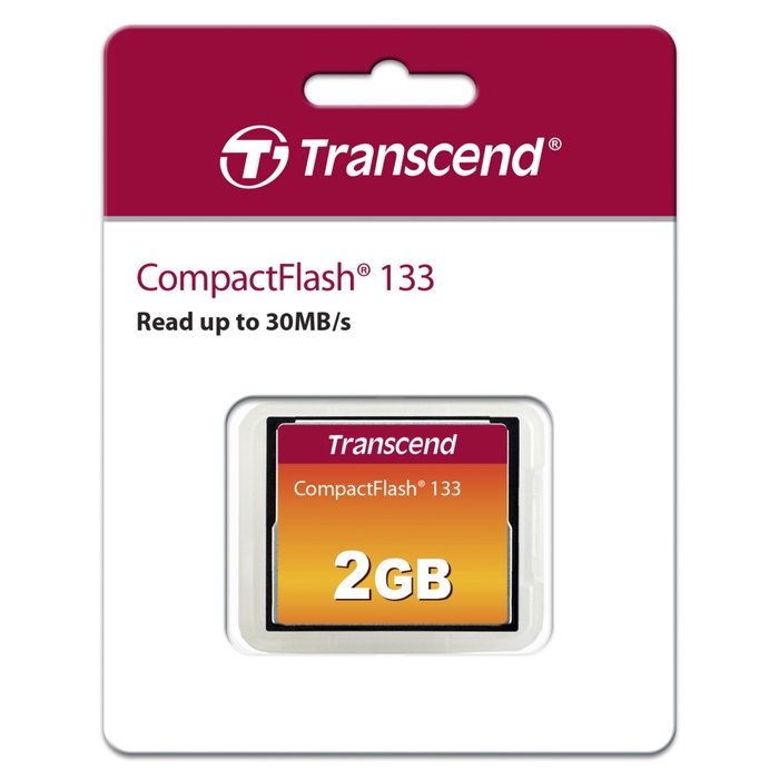 Transcend Tarjeta de memoria CompactFlash 2 GB TS2GCF133 Transcend Tarjeta de memoria CompactFlash 2 GB TS2GCF133
