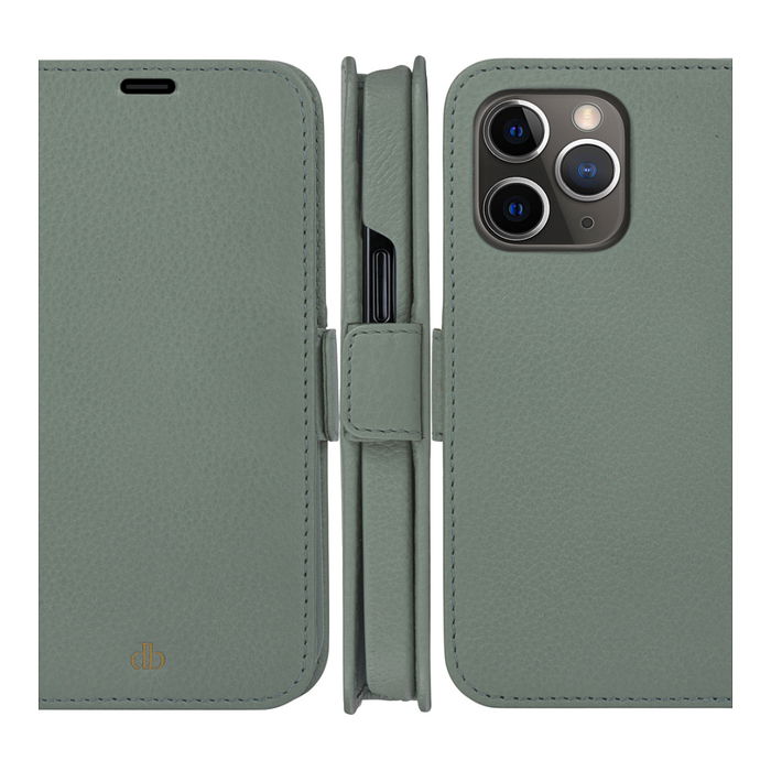 dbramante1928 Funda Cartera New York para iPhone 13 Pro, Verde, Piel Saffian con Cierre Magnético y Bolsillo para Tarjetas