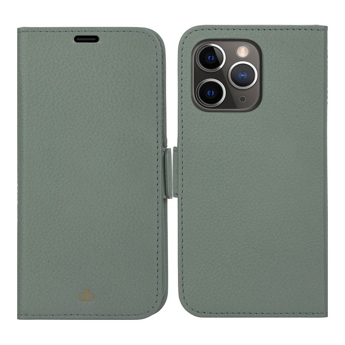 dbramante1928 Funda Cartera New York para iPhone 13 Pro, Verde, Piel Saffian con Cierre Magnético y Bolsillo para Tarjetas