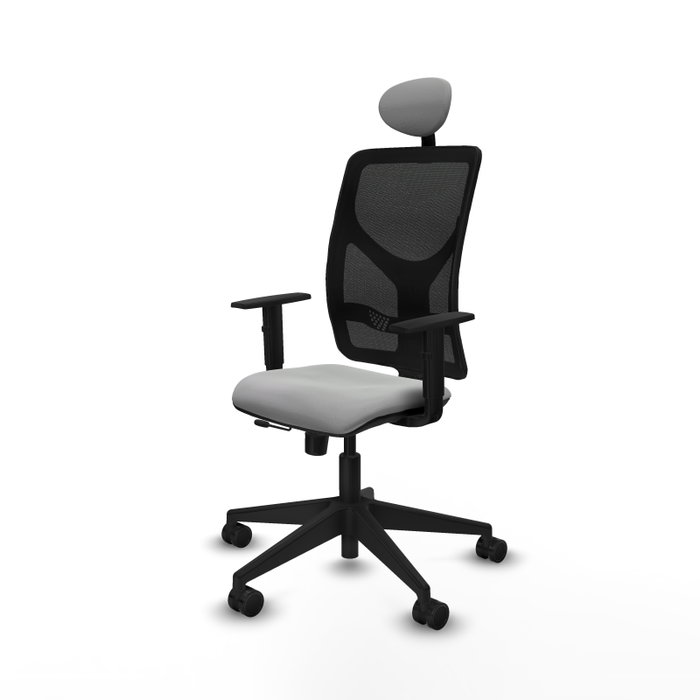 PIQUERAS Y CRESPO Silla de oficina Motilla con mecanismo Sincro/Traslack, Gris claro y Negro