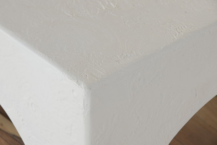 DKD Home Decor Mesita Auxiliar Formentera Blanco Natural Hormigon 40 x 60 x 40 cm