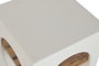 DKD Home Decor Mesita Auxiliar Formentera Blanco Natural Hormigon 40 x 60 x 40 cm