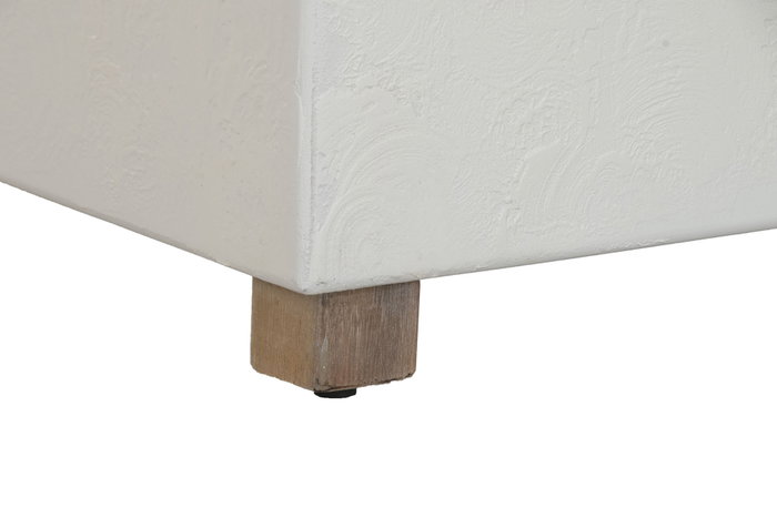DKD Home Decor Mesita Auxiliar Formentera Blanco Natural Hormigon 40 x 60 x 40 cm