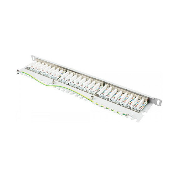 GoodConnections GC-N0135 Patch Panel 19" 0.5U Gris, 24 Puertos RJ45 Cat6 22/26 AWG, Ethernet Gigabit