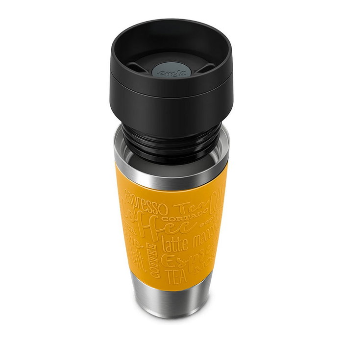 Emsa TRAVEL MUG Classic Thermobecher amarillo y acero inoxidable, 0,36 l