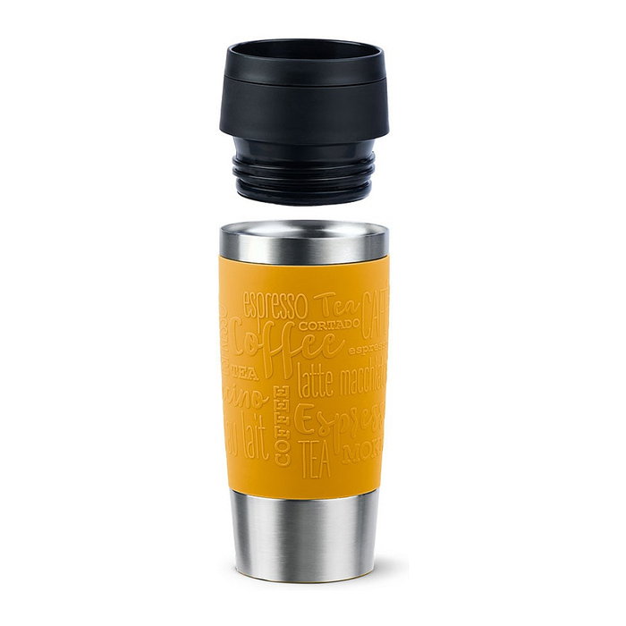 Emsa TRAVEL MUG Classic Thermobecher amarillo y acero inoxidable, 0,36 l